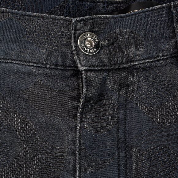 Versace Cody Navy & Black Jacquard Slim-Fit Jeans - Picture 5 of 16